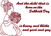 Machine Embroidery Designs: Sunday's Child