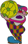 Beachball Clown Embroidery Design