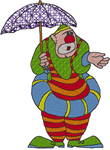 Going to the Beach Clown Embroidery Design