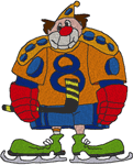 Ice Hockey Clown Embroidery Design