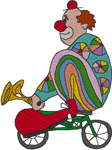 Clown Riding a Little Bicycle Embroidery Design