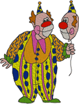 Clown with a Face Balloon Embroidery Design