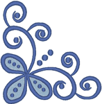 Fancy Flower Corner Embroidery Design