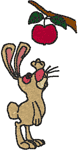 Earl the Bunny & His Apple Embroidery Design