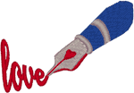 Love Pen Embroidery Design