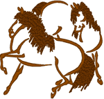 Romping Horses Embroidery Design