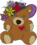 Little Miss Heartthrob Bear Embroidery Design