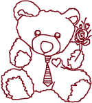 Machine Embroidery Design: Redwork Little Husband Heartthrob