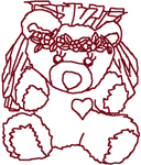Machine Embroidery Design: Redwork Little Bride Heartthrob Teddy Bear
