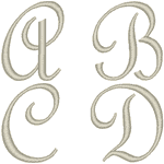 French Script Monogram Alphabet Embroidery Design