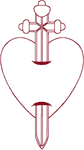 Redwork Sacred Heart & Sword Embroidery Design