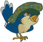Happy Little Bluebird Embroidery Design