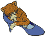 Little Bitty Kitty in a Shoe Embroidery Design