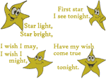 Star Light, Star Bright Stars Embroidery Design