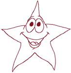 Redwork Twinkle Star #1 Embroidery Design