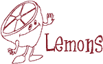 Redwork Madcap Cookery: Lemons Embroidery Design