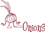Redwork Madcap Cookery: Onions Embroidery Design