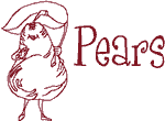 Redwork Madcap Cookery: Pears Embroidery Design