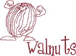 Redwork Madcap Cookery: Walnuts Embroidery Design