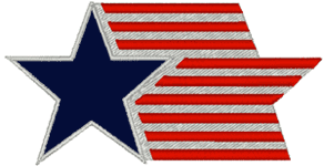 Machine Embroidery Designs: Patriotic Star & Flag