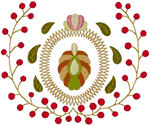 Alfold Folk Art Berries Embroidery Design