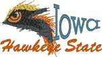Iowa: The Hawkeye State Embroidery Design
