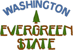 Washington: The Evergreen State Embroidery Design