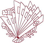 Japanese Redwork Fan #3 Embroidery Design