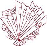 Redwork Machine Embroidery Designs: Japanese Fan 3