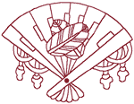 Redwork Machine Embroidery Designs: Japanese Fan 5