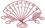 Japanese Redwork Fan #1 Embroidery Design