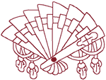 Redwork Machine Embroidery Designs: Japanese Fan 2