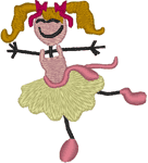 Machine Embroidery Design: Stick Girl Ballerina