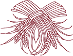 Redwork Japanese Wheat Sprays #1 Embroidery Design