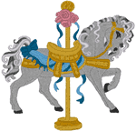 Cherokee Rose Carousel Horse Embroidery Design