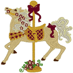 Desert Moon Carousel Horse Embroidery Design