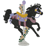 Carousel Horses Embroidery Design