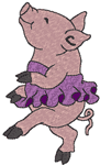 A Pig in Her Tutu Embroidery Design