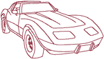 Redwork Corvette Embroidery Design