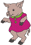 Little Girl Pig Embroidery Design