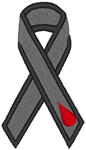 Awareness Ribbon: Cure Diabetes Embroidery Design