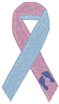 Awareness Ribbon: Support Life Embroidery Design