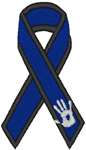 Awareness Ribbon: Stop Child Abuse Embroidery Design