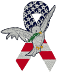 Awareness Ribbon: Peace Embroidery Design