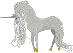 Sorrowful Unicorn Embroidery Design