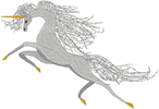 Machine Embroidery Design: Leaping Unicorn