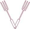 Machine Embroidery Designs: Redwork Silverware Utensil Alphabet V