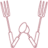 Machine Embroidery Designs: Redwork Silverware Utensil Alphabet W