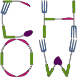 Utensil Alphabet Embroidery Design