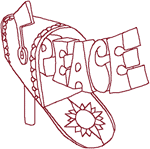 Redwork Delivering Peace Embroidery Design